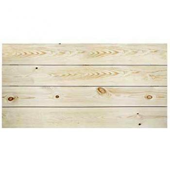 Decowood - Cabecero Cama Dormitorio, Lamas Horizontales Corte Recto, Madera de Pino Flandes Natural - Fabricado a Mano en España - Medidas 160 x 80 cm