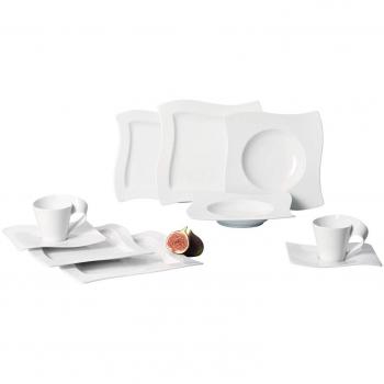 Villeroy & Boch NewWave Vajilla de Mesa para 6 Personas, 30 Piezas, Porcelana, Basic Servizio da Tavola, Blanco