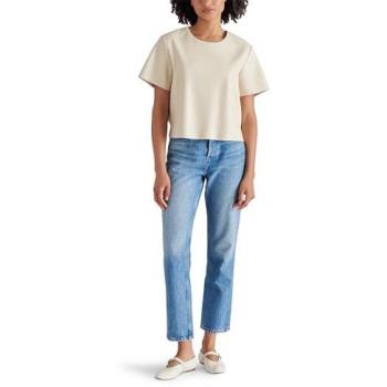 Steve Madden Ezra Faux Leather Top - Bone - Size: Large