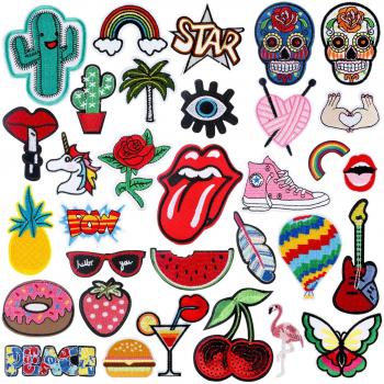 Patch Sticker - RYMALL 32 PC Patch Sticker, Cute DIY Ropa Parches para la camiseta Jeans Ropa Bolsas