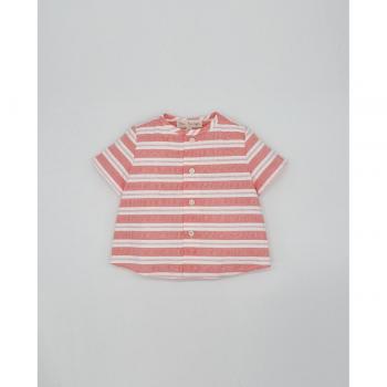 Camisa de bebé niño en algodón con diseño a rayas anchas en color rojo