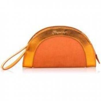 Mariamare Bolso de Mano Diam Naranja para Mujer con Cierre de Cremallera y Diseño Semicircular de Rafia