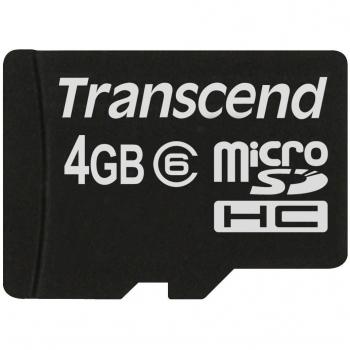 Transcend TS4GUSDC6 - Tarjeta de memoria micro SDHC de 4 GB