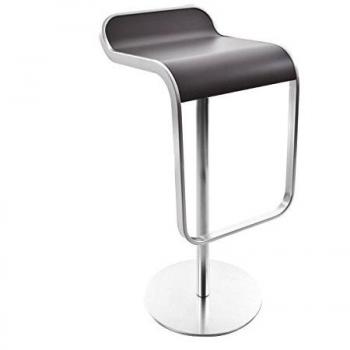 Lem 80 Fix - Taburete de bar armazón de cromo mate negro/madera/asiento lacado