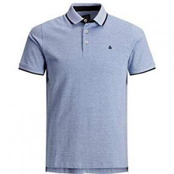 Jack & Jones Paulos Slim Fit Short Sleeve Polo Shirt - Light Blue - Size 2XL