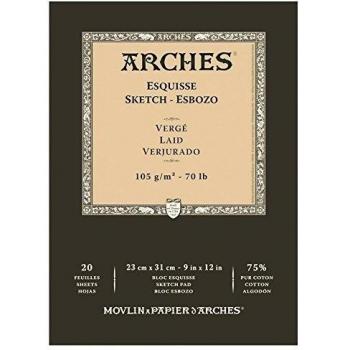 Arches Sketch - Bloc papel de dibujo, 23 x 31cm, color blanco natural