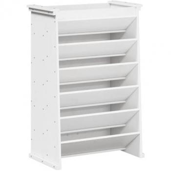 Jardinera de hierbas 6 niveles madera maciza blanca 69x40x101,5 cm