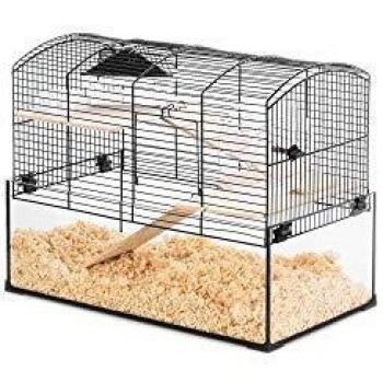 ZOLUX Metal Glass Cage 12.5 x 40 x 9 cm with Bowl, Black