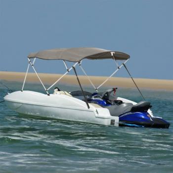 Toldo Bimini con Paredes Laterales 4 Arcos 243x(230-244)x137 cm