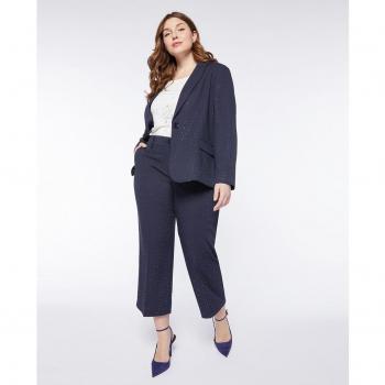 Pantalón recto de mujer cropped con strass