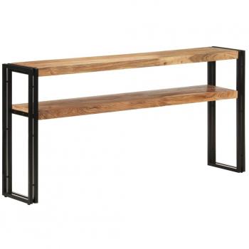 Mesa consola de madera maciza de acacia 150x30x75 cm, mesa de sofá, mesa de entrada para salón, consola de entrada, mueble recibidor, mesita auxiliar
