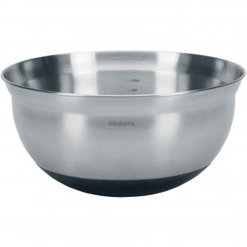 Brabantia 363863 - Cuenco, 3 l, Acero Mate, Base Color Negro