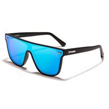 Gafas de Sol Unisex D.Franklin Infinity Negro Mate/Azul Revo con Frontal TR90 Rectangular