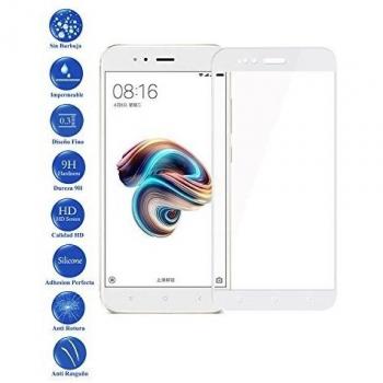 Todotumovil Protector de Pantalla Xiaomi MI A1 y 5X Blanco Completo 3D Cristal Templado Vidrio Curvo para movil