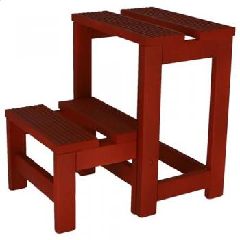 Taburete Escalera 2 Peldaños Coral de Madera, Resistente y Compacto, Dimensiones: 32x23x40 cm