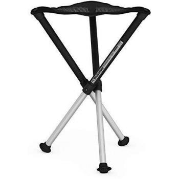 Walkstool - Comfort Model - Black and Silver - 3 Legged Folding Stool in Aluminium - Height 75 cm - Foldable Stool - Maximum Load 250 kg - Made in Sweden