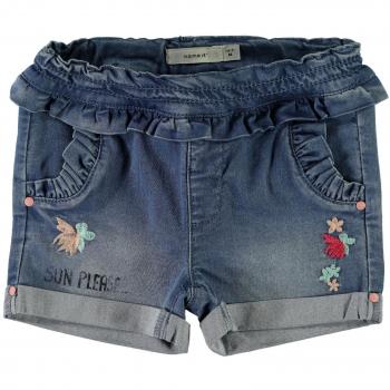 NAME IT Pantalón corto - para niña Medio De Mezclilla Azul 104 cm