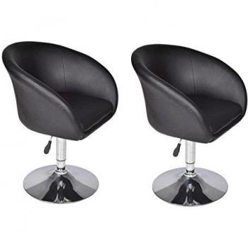 2 x Taburete de Bar Negro 100% Poliuretano