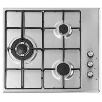 Vitrokitchen EN603LIB Encimera de Gas Butano, 60cm, Inoxidable, 3 Quemadores