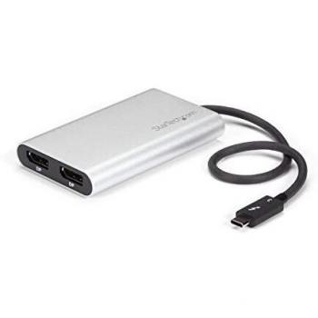 StarTech.com Thunderbolt 3 to Dual DisplayPort Adapter 4K 60Hz - Thunderbolt 3 Certified - Dual Monitor DisplayPort 1.2 Video Converter - Mac & Windows Compatible - Dual 4K DisplayPort
