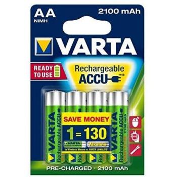 Varta AA Rechargeable Accu Battery NiMH 2100 mAh (4 Pack) 56706101404