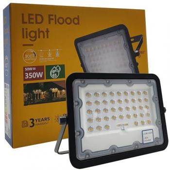 Foco Exterior LED Orientable 50W Negro, 5500Lm, IP65 Impermeable, Luz Seleccionable 3000K/4000K/6000K - Proyector NEW AVANT para Jardín y Terra