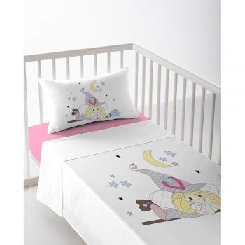 Sábana Encimera para Cuna Cool Kids Witch 100 x 130 cm - Juego de sábanas de 2 piezas, diseño infantil, material suave y transpirable, fácil de lavar