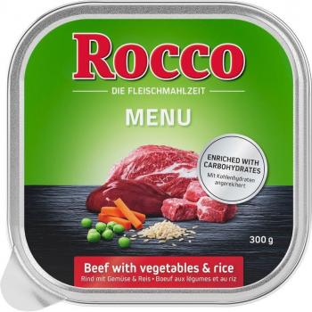 Rocco Menú Multipack 27 x 300 g - Vacuno con Verduras, Arroz y Diferentes Carnes