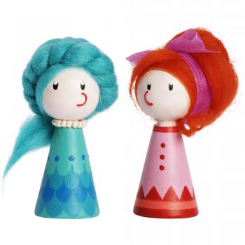 Sunnysue 100-49 - Figuras de Madera niña y un niño, de 6 Piezas