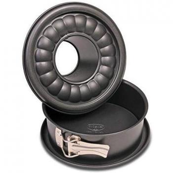 Dr. Oetker Tartas Redondo Antiadherente Rosco Desmontable Doble Base/Molde 18cm, Color Negro, 1ud, Acero con Revestimiento Especial, 18 cm