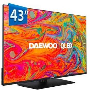 Smart TV Daewoo 43 QLED 4K UHD HDR con Dolby Vision y Atmos, Compatible con Alexa, Diseño sin Marcos