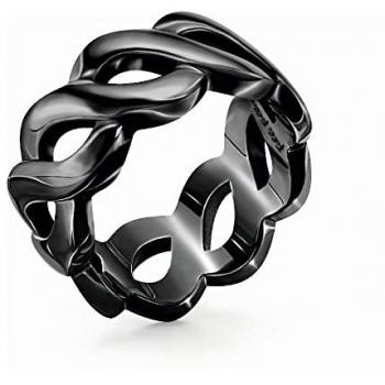 Anillo de mujer Folli Follie de acero inoxidable color negro talla 12 (referencia: 1R15T010K)