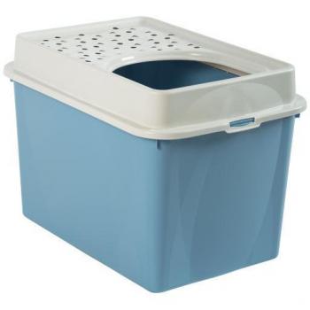 Rotho Berty Top Entry Cat Litter Box in Sky Blue/White