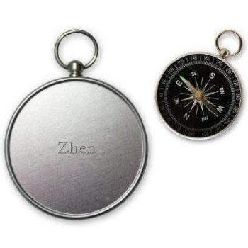 Pequeña brújula con grabado nombre de Zhen