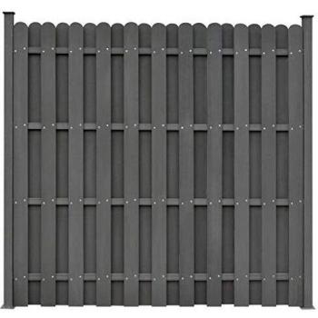vidaXL Panel de Valla Cuadrado Jardín 2 Postes WPC Gris 180x180 cm Cerca Pared