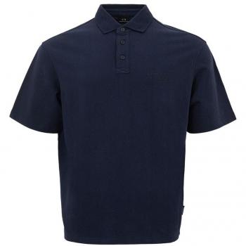 Armani Exchange Elegant Blue Cotton Polo Shirt - M, Polo Shirts, male, Blue, Size: M