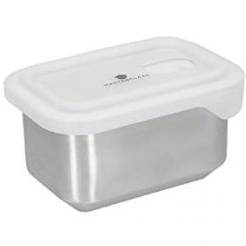 Recipiente Todo-en-Uno de Acero Inoxidable 750ml con Tapa, Apto para Microondas y Congelador - Gris