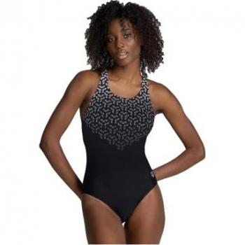 Bañador Arena Kikko Graphic One Piece negro blanco mujer - 42