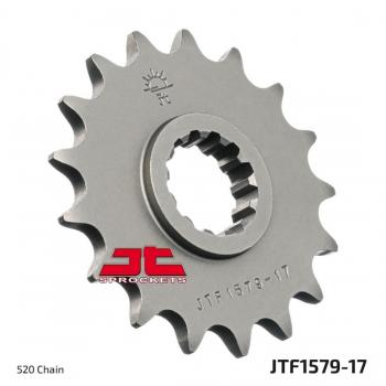 Piñón JT 1579 de 17 dientes paso 520, filtro de aire JT JTF579, 17