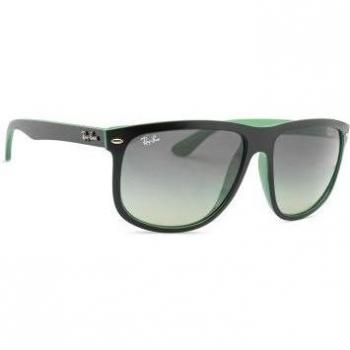 Ray-Ban RB4147 Boyfriend Sunglasses Matte Black Frame with Green/Grey Gradient Lenses 60mm