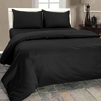 HOMESCAPES Juego de una Funda de edredón y una Funda de Almohada 155x220 cm, 1000 Hilos, Gris Oscuro