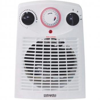 Vivahogar Calefactor Eléctrico Vertical con Termostato Temporizador Dos potencias 1000/2000W