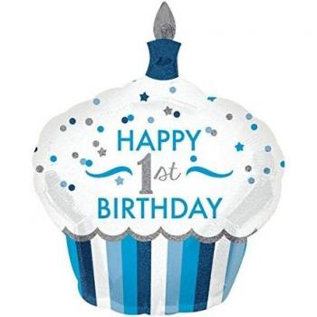 Amscan International 3452301 - Globo de Papel de Aluminio para Magdalenas, Primer cumpleaños