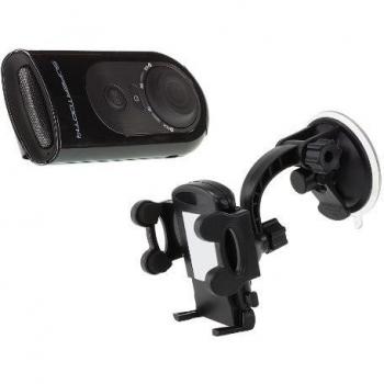 SuperTooth HD - Manos libres Bluetooth para el coche con soporte, negro