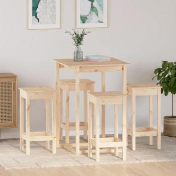 Conjunto de barra de madera de pino sólido de 5 piezas