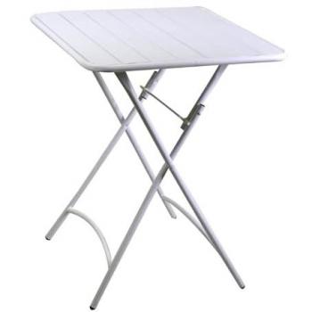Mesa Plegable de Metal Rovigo 80x80 cm Blanco 72 cm altura