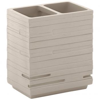 Gedy Quadrotto Portacepillos, Resina, Tortora, 6.5 X 10 X 11.2