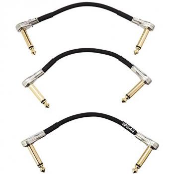 Boss 3-Pack 10cm Mono Patch Cables with Pancake Plugs