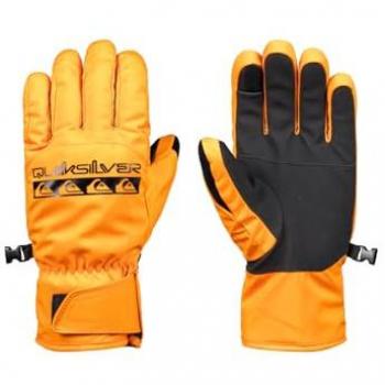 Quiksilver Guantes Cross para hombre, clima frío, color Orange Pepper, diseño estándar