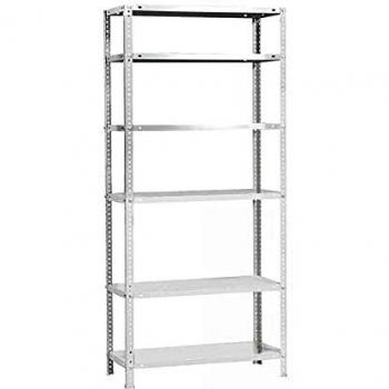 Modulo Estanteria Con 6 Estantes 90x30x200 Cm. Estateria Con 6 Bateas. Pintado Blanco.